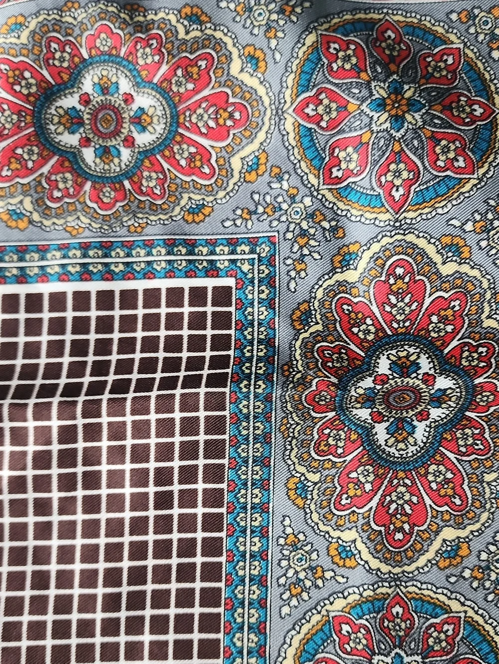 Set of Two Vintage Paisley & Geometric Scarf Made in Italy - Glentex
